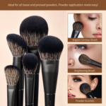 Makeup Brushes Set  Make up Brushes 14Pcs Black Kabuki Foundation Eyeshadow Contour Concealer Powder Eyeliner Crease Eyebrow Blending Brush, T336 - Image 3