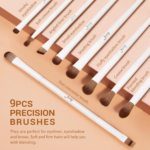 Makeup Brushes 14Pcs Makeup Brush Set Premium Synthetic Powder Foundation Contour Blush Concealer Eye Shadow Blending Liner Make up Brush Kit Light Grey T329 - Image 4