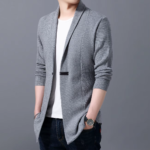 Cardigan Mens Sweaters Spring Autumn Men Casual Cardigan Jacket Man Solid Color Long Sweater Windbreaker Single Button Coats - Image 2