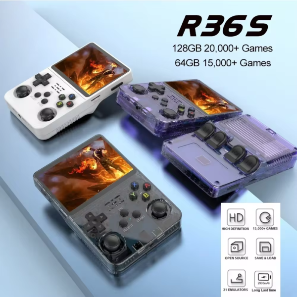 128G Retro Handheld Game Console Linux System 3.5 Inch IPS Screen Portable Pocket Video Player 2 Joystick 64G Games Kid Gift - Image 7