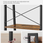Industrial Ladder Shelf, 5-Tier Bookshelf, Bookcase and Storage Rack Wood Look Accent Furniture with Metal Frame for Home Office ULLS45X, ULLS45X, Metal Iron Wood Manufactured_Wood, Rustic Brown, 22.1"L X 13.3"W X 67.7"H - Image 5