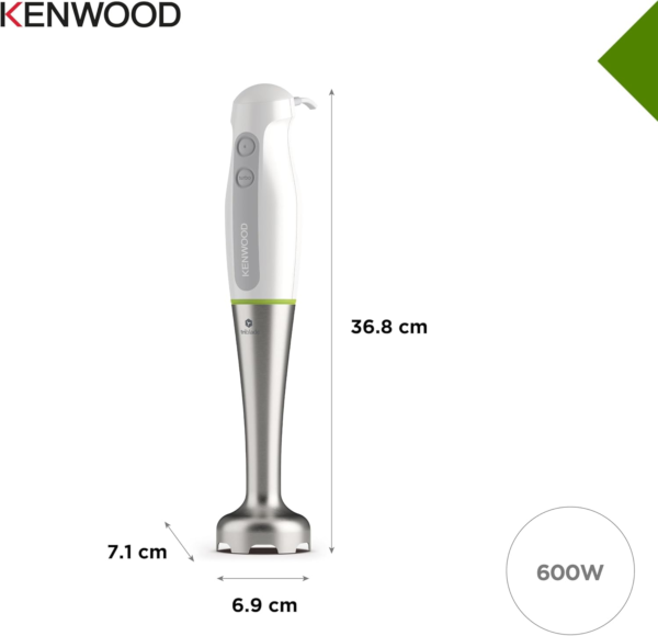 Triblade Hand Blender HDP109WG, Stainless Steel Blade, 600W Motor with Turbo Function, Includes Whisk, Mini Chopper and Beaker, White - Image 6