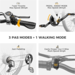 Electric Bike with 750W Peak Motor, 28Mph Max Speed, 600WH Removable Battery Ebike, 27.5" Electric Mountain Bike - Image 5
