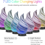 Essential Oil Diffuser 120ML Aroma Ultrasonic Humidifier Night Lights with Handmade Glass BPA Free Waterless Auto-Off Timer Setting for Home Yoga Office - Image 5