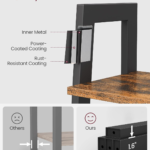 Industrial Ladder Shelf, 5-Tier Bookshelf, Bookcase and Storage Rack Wood Look Accent Furniture with Metal Frame for Home Office ULLS45X, ULLS45X, Metal Iron Wood Manufactured_Wood, Rustic Brown, 22.1"L X 13.3"W X 67.7"H - Image 6