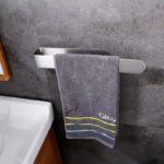 Towel Rack Non-Punched Towel Rack Bathroom Rack Self-Adhesive Bathroom Kitchen Towel Hand Towel Rack Household Items - Image 4