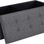 43 Inches Folding Storage Ottoman Bench, Storage Chest, Foot Rest Stool, Bedroom Bench with Storage, Holds up to 660 Lb, Dark Gray ULSF77K