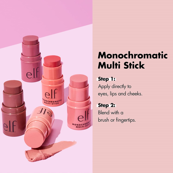 Monochromatic Multi Stick, Luxuriously Creamy & Blendable Color, for Eyes, Lips & Cheeks, Dazzling Peony, 0.17 Oz - Image 4