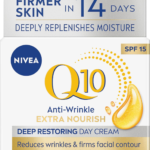 Q10 Anti-Wrinkle Nourishing Day Cream SPF 15 50Ml | Anti-Ageing Face Moisturiser | with Q10 & Argan Oil | Lasting 24-Hour Nourishment | Firms Skin | Reduces Signs of Aging