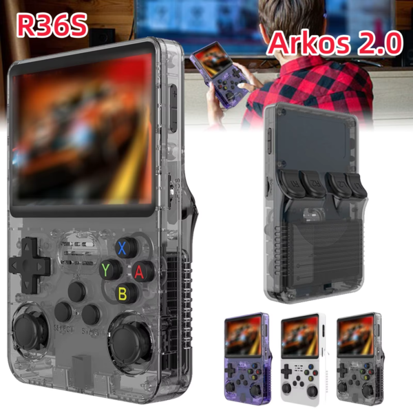 R36S Retro Game Console Handheld Video Arkos 2.0 System 3.5 Inch Single Card Portable Pocket Video Player 64GB 128GB 20000 Games - Image 2