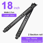 27Mm Width Two Sections Ball Bearing Telescopic Furniture Keyboard Tray Drawer Slides Rail - Image 11
