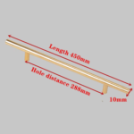 Gold Kitchen Door T Bar Straight Handle Knobs Cabinet Pull Diameter 10Mm Stainless Steel Handles Furniture Handle - Image 8
