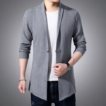 Cardigan Mens Sweaters Spring Autumn Men Casual Cardigan Jacket Man Solid Color Long Sweater Windbreaker Single Button Coats - Image 9