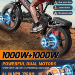 WALLKE H9 AWD Electric Bike 2000W Dual Motor Foldable E-Bike 40Ah/60Ah Electric Mountain Bike 20" Fat Tire Ebike W/App Control - Image 3