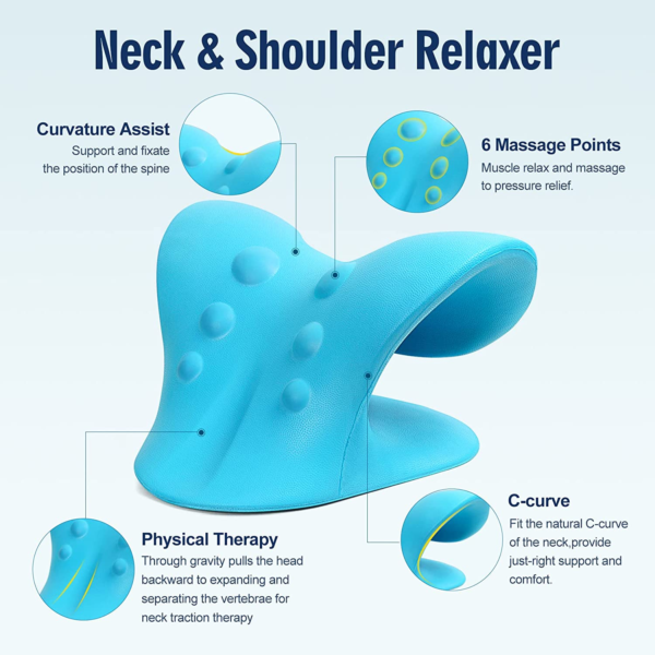 Neck Stretcher for Pain Relief, Neck and Shoulder Relaxer Cervical Traction Device Pillow for Muscle Relax and TMJ Pain Relief - Image 3
