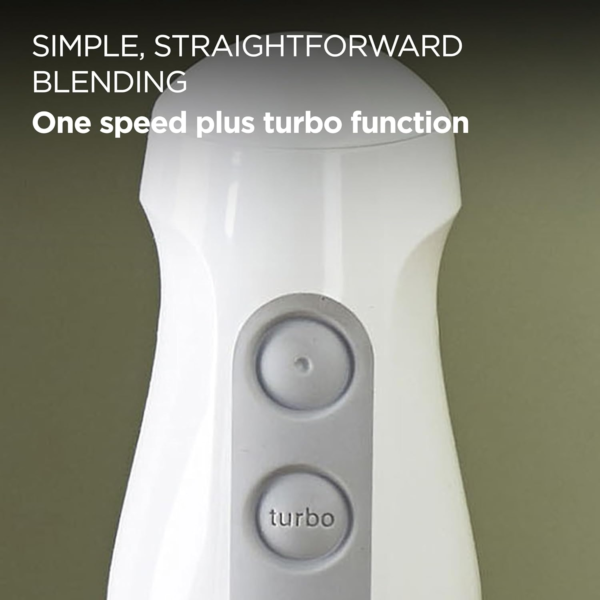 Triblade Hand Blender HDP109WG, Stainless Steel Blade, 600W Motor with Turbo Function, Includes Whisk, Mini Chopper and Beaker, White - Image 3