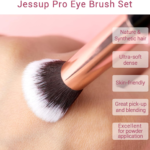 15Pcs Professional Makeup Brushes Set Make up Brush Tools Kit Cosmetics Tools Eye Liner Shader Wood Handle Natural-Synthetic Hair Brushes (Pearl Black/Rose Gold), T157 - Image 3
