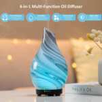 Essential Oil Diffuser 120ML Aroma Ultrasonic Humidifier Night Lights with Handmade Glass BPA Free Waterless Auto-Off Timer Setting for Home Yoga Office - Image 3