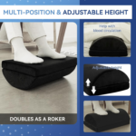 Foot Rest Cushion, 3IN1 Ergonomic under Desk Foot Pillow, Adjustable Detachable Comfort Foot Stool for Gaming, Office and Home - Image 3