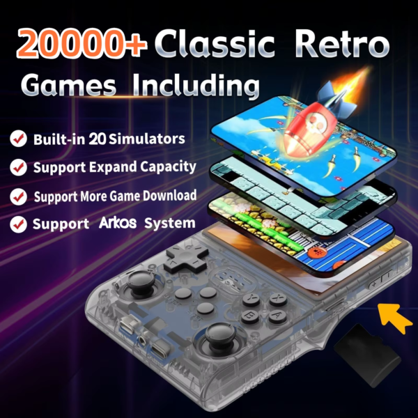 R36S Retro Game Console Handheld Video Arkos 2.0 System 3.5 Inch Single Card Portable Pocket Video Player 64GB 128GB 20000 Games - Image 3