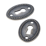 2Pcs Antique Bronze Color Oval Shape Keyhole Cover Carved Hollow Connectors Jewelry Findings Antique Furniture Hardware - Image 3