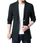 Cardigan Mens Sweaters Spring Autumn Men Casual Cardigan Jacket Man Solid Color Long Sweater Windbreaker Single Button Coats - Image 3