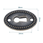 2Pcs Antique Bronze Color Oval Shape Keyhole Cover Carved Hollow Connectors Jewelry Findings Antique Furniture Hardware - Image 6