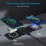 3 in 1 Foldable 15W Magnetic Wireless Charger Pad for Magsafe Apple Iphone Watch - Image 5