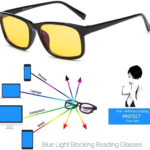 Blue Light Blocking Gaming Glasses anti Eyestrain Glasses Gaming Eyewear Retro Vision Care anti Glare for PC Laptop Gamer Reading (Black Frame Yellow Lens) (Black) - Image 3