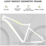 Electric Bike with 750W Peak Motor, 28Mph Max Speed, 600WH Removable Battery Ebike, 27.5" Electric Mountain Bike - Image 7