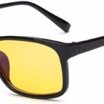 Blue Light Blocking Gaming Glasses anti Eyestrain Glasses Gaming Eyewear Retro Vision Care anti Glare for PC Laptop Gamer Reading (Black Frame Yellow Lens) (Black)