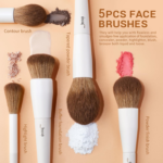 Makeup Brushes 14Pcs Makeup Brush Set Premium Synthetic Powder Foundation Contour Blush Concealer Eye Shadow Blending Liner Make up Brush Kit Light Grey T329 - Image 2