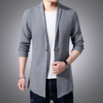 Cardigan Mens Sweaters Spring Autumn Men Casual Cardigan Jacket Man Solid Color Long Sweater Windbreaker Single Button Coats - Image 6