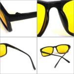 Blue Light Blocking Gaming Glasses anti Eyestrain Glasses Gaming Eyewear Retro Vision Care anti Glare for PC Laptop Gamer Reading (Black Frame Yellow Lens) (Black) - Image 8